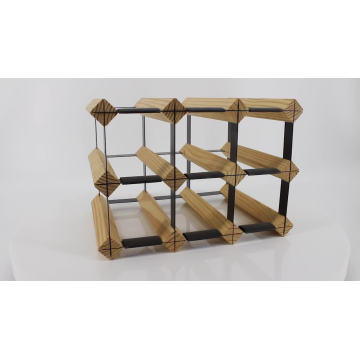 Wooden wine rack metal and wood bottle holder display racks wine shelf for home cellar